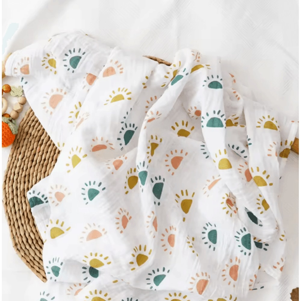 Premium Cotton Muslin Swaddle Blanket 120 X 110 Cm Soft Newborn Baby Wrap 1