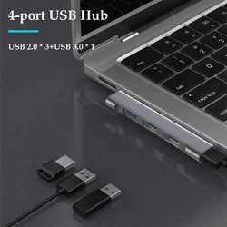 4 port usb 3.0 hub type c high speed splitter 5gbps multiport adapter