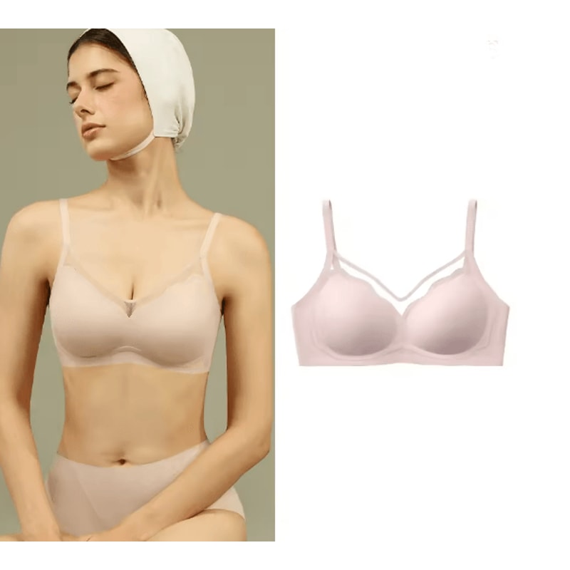 SUJIIN Seamless Push Up Bra Wireless Supportive Everyday Bralette 2