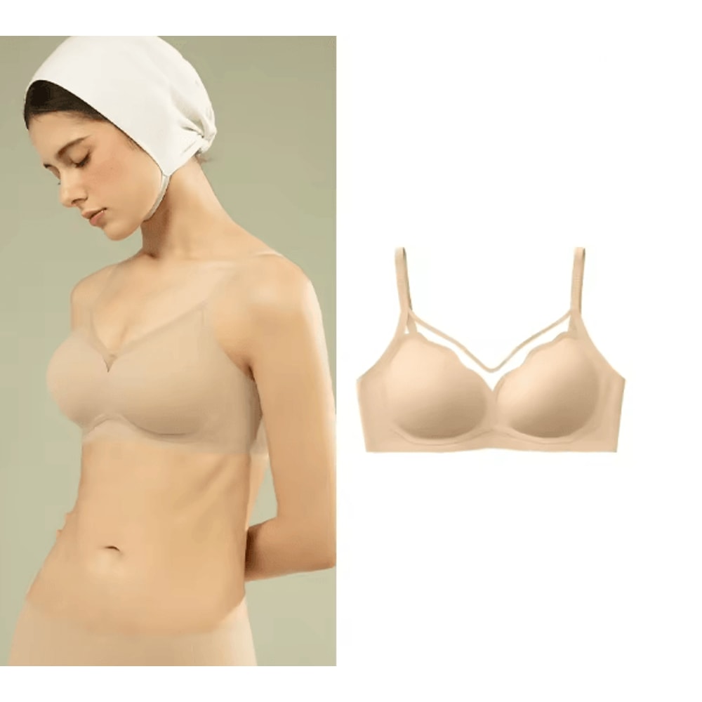 SUJIIN Seamless Push Up Bra Wireless Supportive Everyday Bralette 3