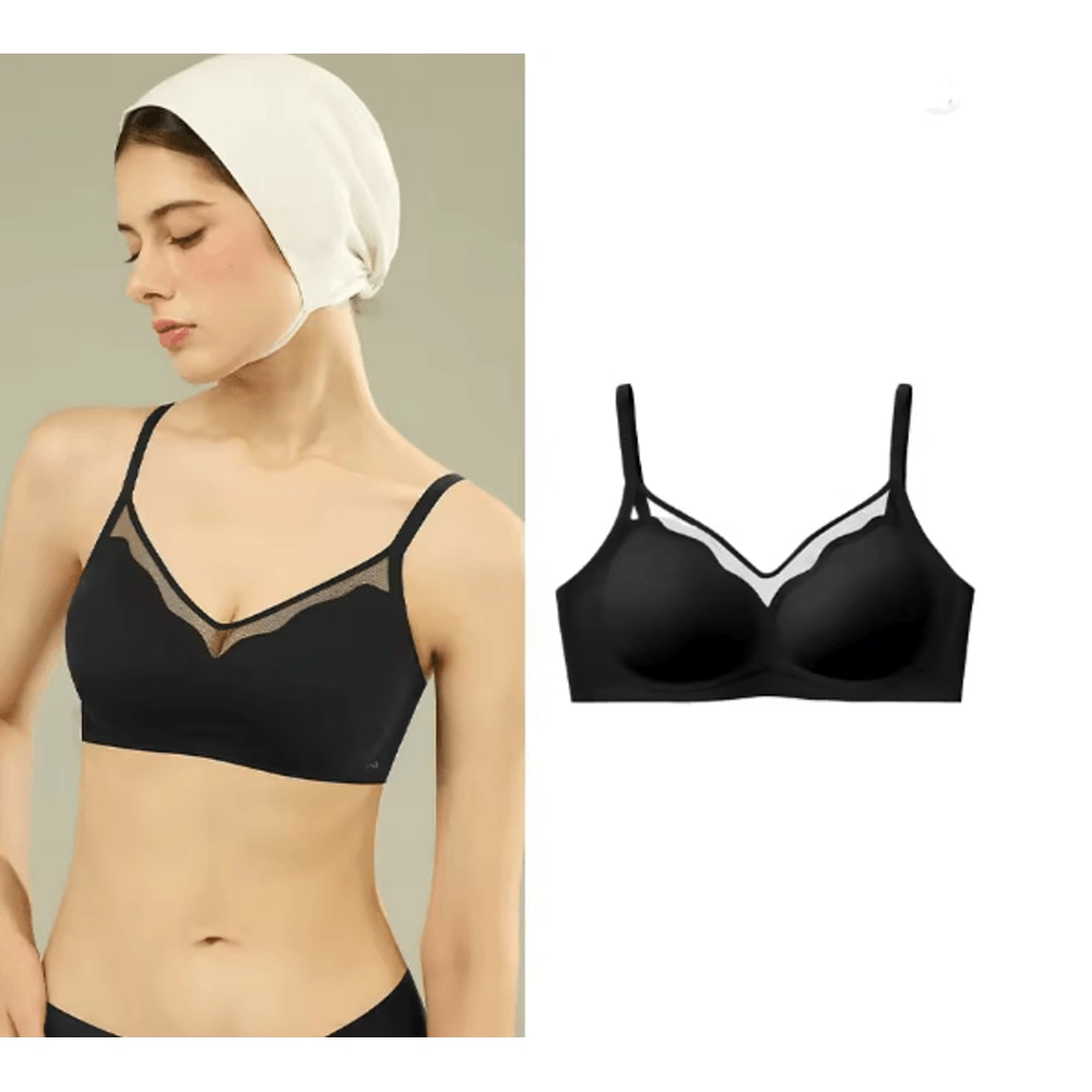 SUJIIN Seamless Push Up Bra Wireless Supportive Everyday Bralette 4