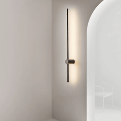 modern led long wall light minimalist black bedside sconce
