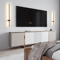 Modern LED Long Wall Light Minimalist Black Bedside Sconce 1