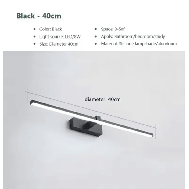 Waterproof LED Mirror Light Modern Bathroom Wall Lamp For Makeup 2