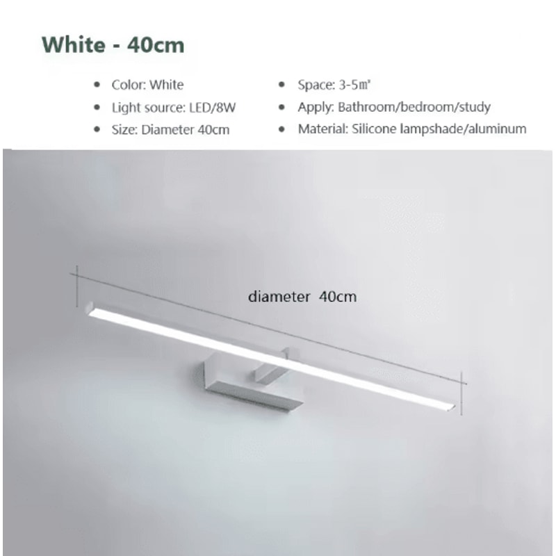 Waterproof LED Mirror Light Modern Bathroom Wall Lamp For Makeup 3