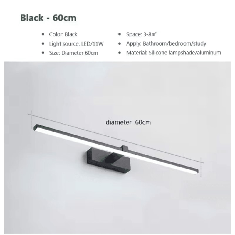 Waterproof LED Mirror Light Modern Bathroom Wall Lamp For Makeup 4