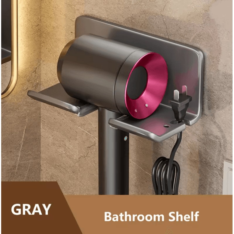 Wall Mounted Hair Dryer Holder Bathroom Organizer Shelf 3