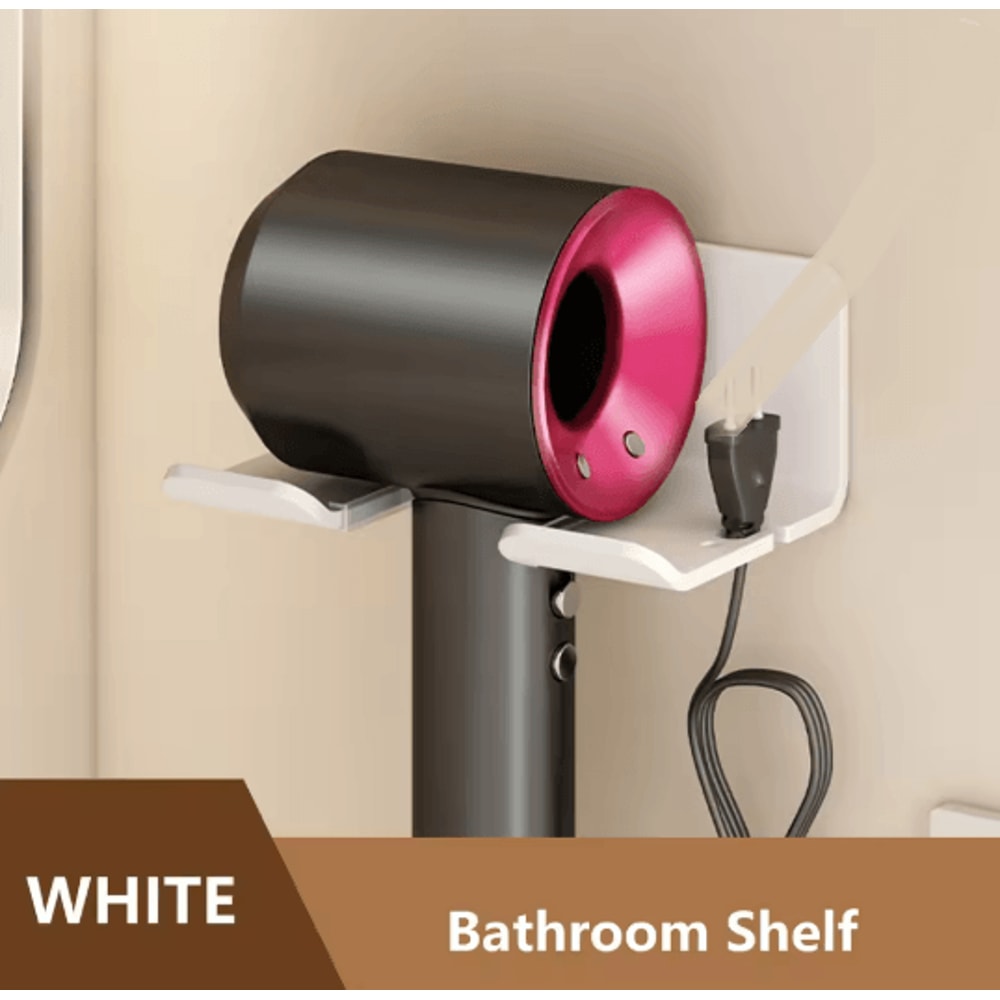 Wall Mounted Hair Dryer Holder Bathroom Organizer Shelf 4