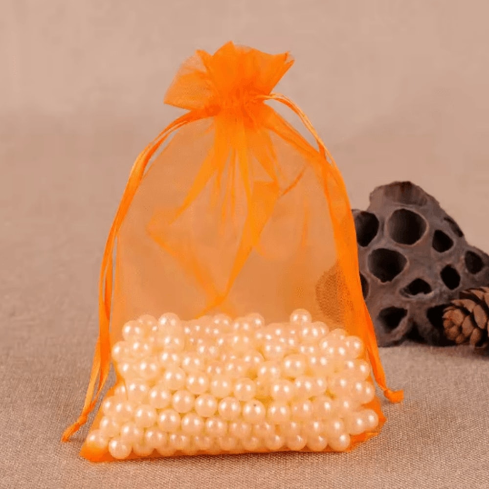 50 Piece Organza Gift Bags Sheer Jewelry And Party Favor Pouches 9