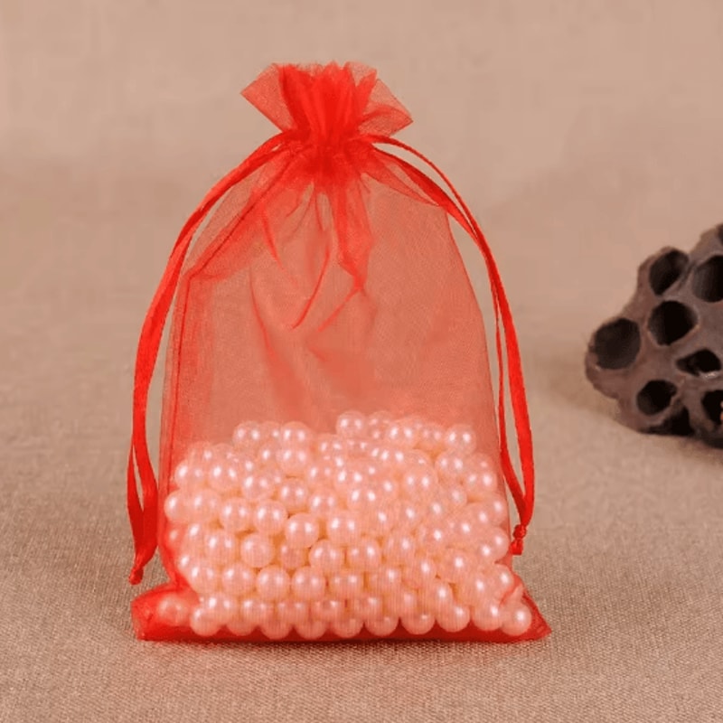 50 Piece Organza Gift Bags Sheer Jewelry And Party Favor Pouches 10