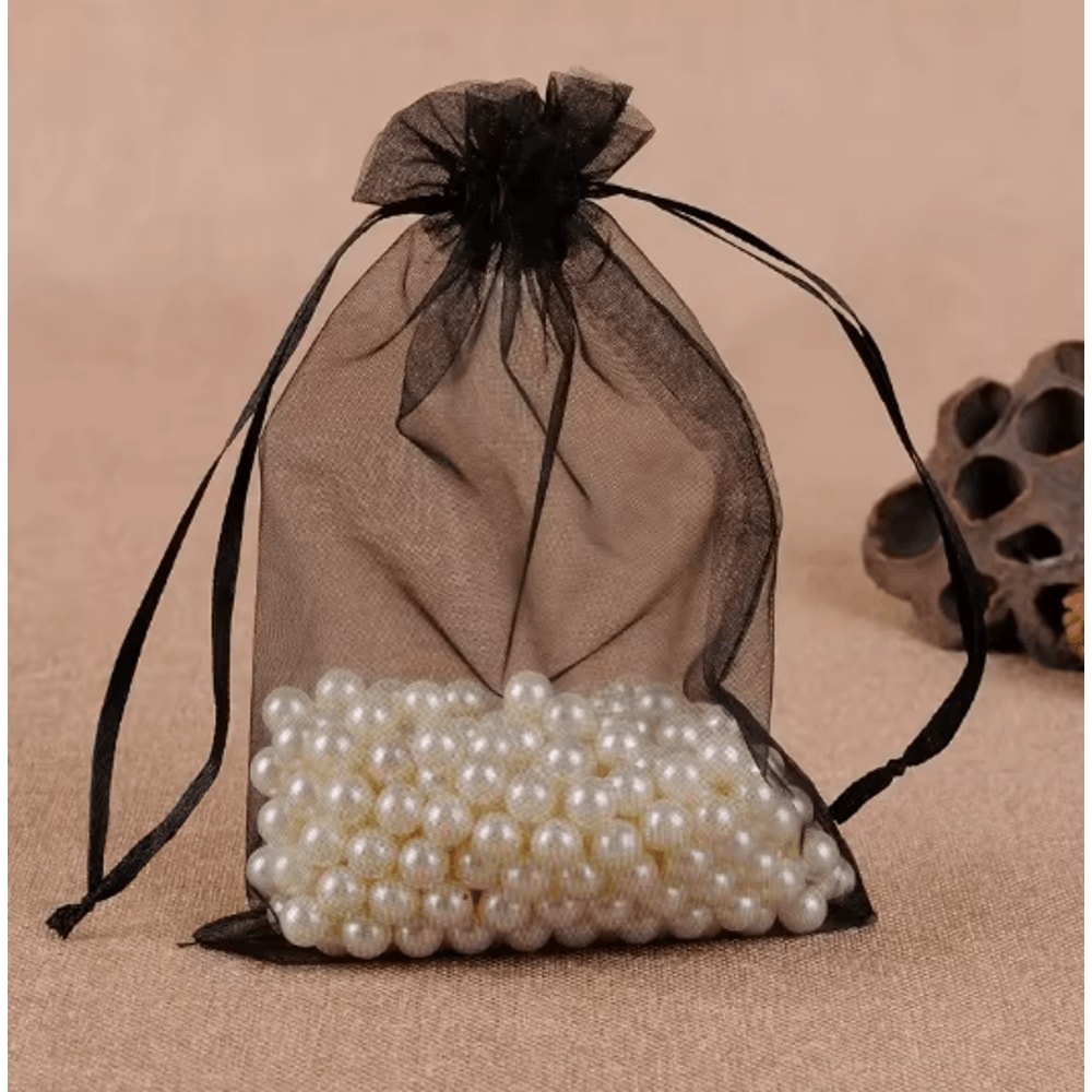 50 Piece Organza Gift Bags Sheer Jewelry And Party Favor Pouches 14