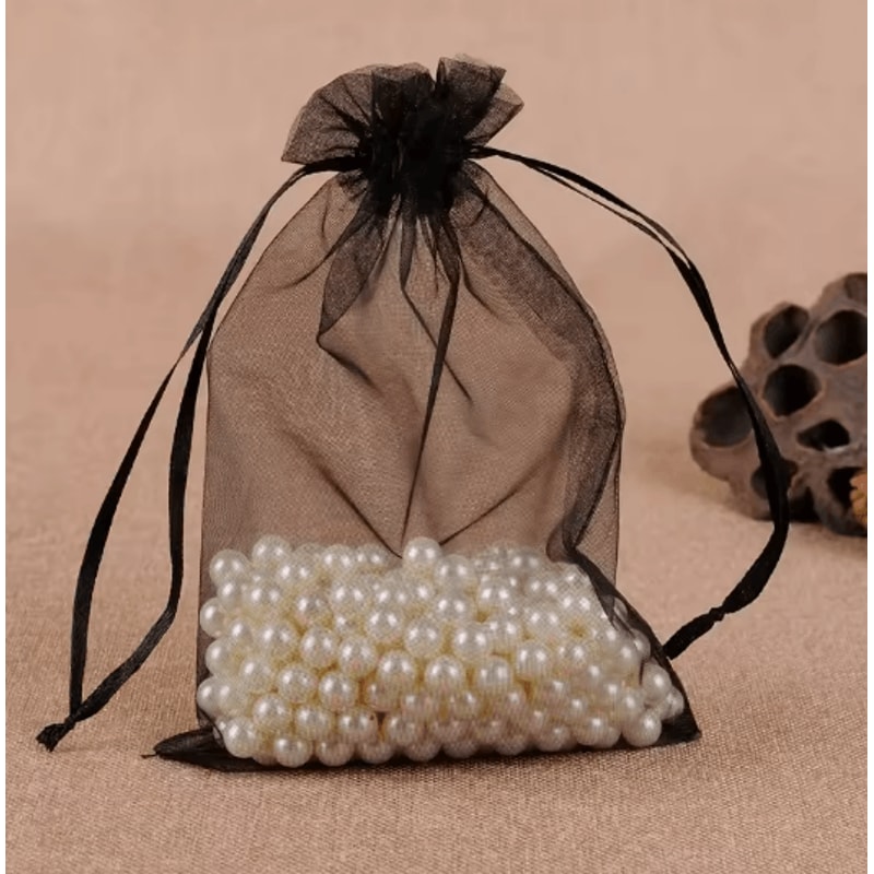 50 Piece Organza Gift Bags Sheer Jewelry And Party Favor Pouches 14