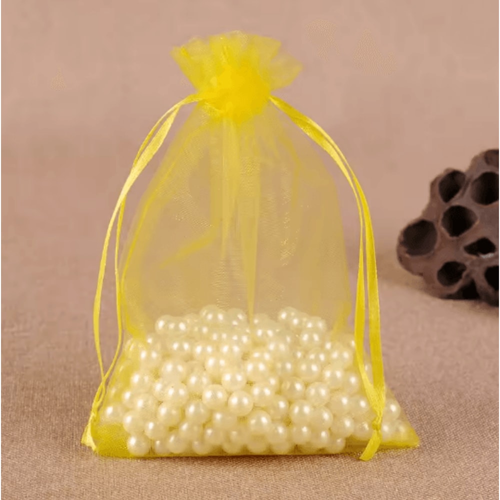50 Piece Organza Gift Bags Sheer Jewelry And Party Favor Pouches 15