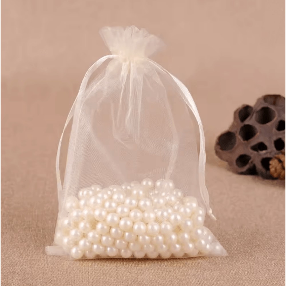 50 Piece Organza Gift Bags Sheer Jewelry And Party Favor Pouches 17