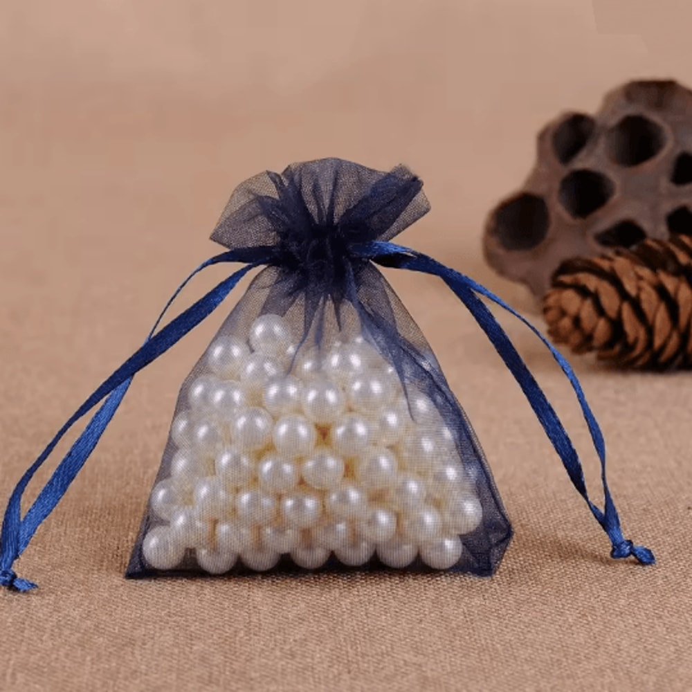 50 Piece Organza Gift Bags Sheer Jewelry And Party Favor Pouches 6