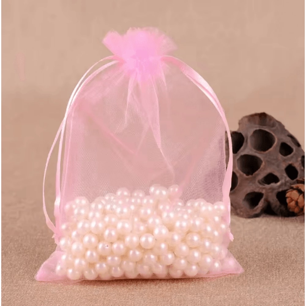 50 Piece Organza Gift Bags Sheer Jewelry And Party Favor Pouches 19
