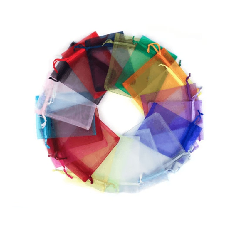 50 Piece Organza Gift Bags Sheer Jewelry And Party Favor Pouches 24