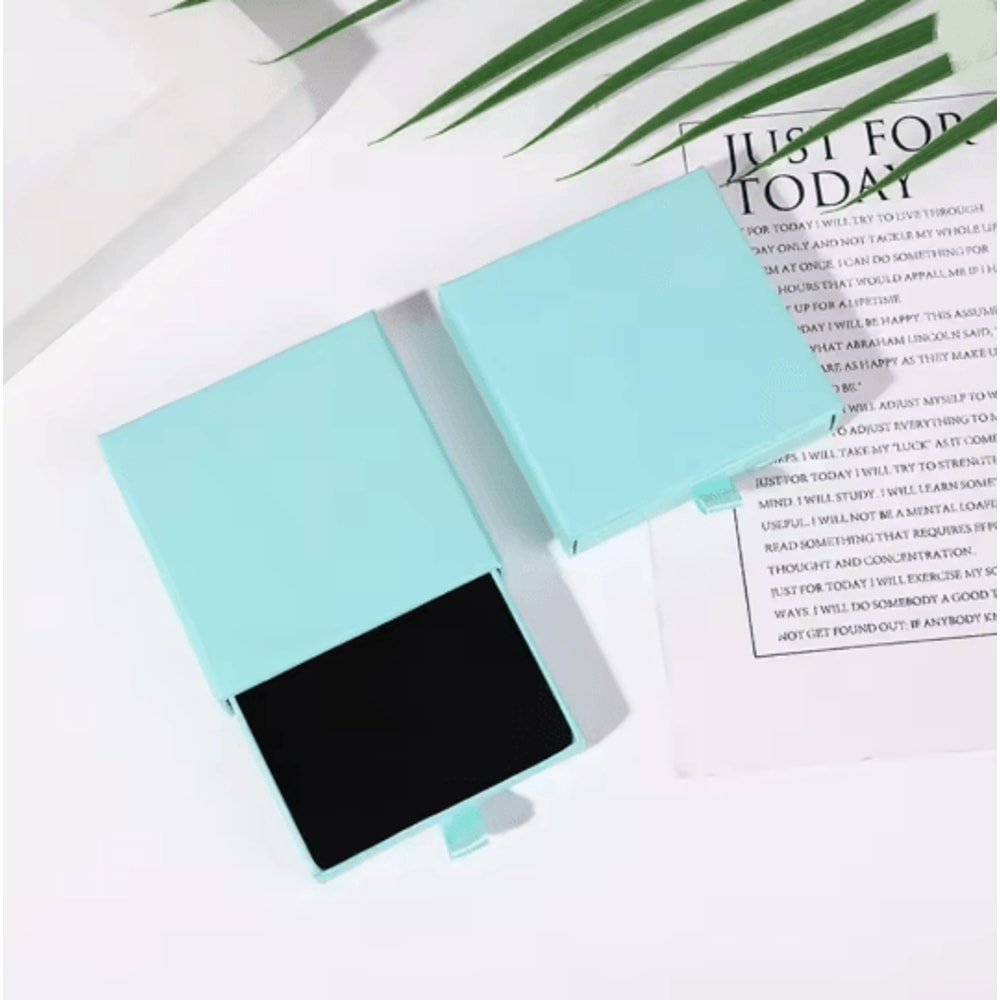 Thick Kraft Paper Drawer Jewelry Box With Sponge Insert 16