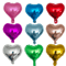 10 Piece 10 Inch Heart Foil Balloons Party Decoration Set 0