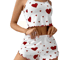 Y2K Heart Silk Pajama Set Cute Kawaii Cami And Shorts Sleepwear 2