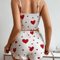 Y2K Heart Silk Pajama Set Cute Kawaii Cami And Shorts Sleepwear 0