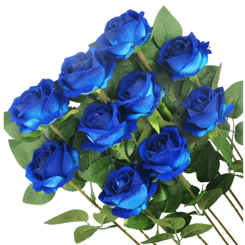 Long Stem Artificial Silk Roses For Wedding Bouquet And Home Decor 10