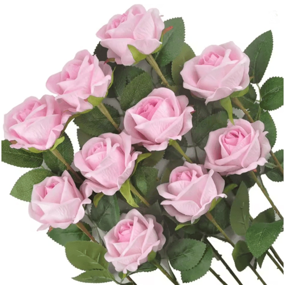 Long Stem Artificial Silk Roses For Wedding Bouquet And Home Decor 4