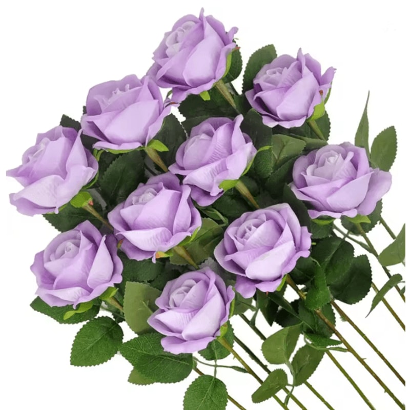 Long Stem Artificial Silk Roses For Wedding Bouquet And Home Decor 5