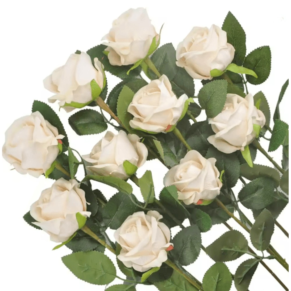 Long Stem Artificial Silk Roses For Wedding Bouquet And Home Decor 13