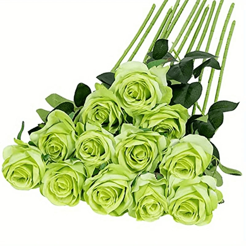 12 Piece Realistic Artificial Rose Bouquet For Wedding And Home Decor 5