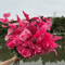Hot Pink Artificial Rose And Hydrangea Wedding Floral Arrangement Set 1