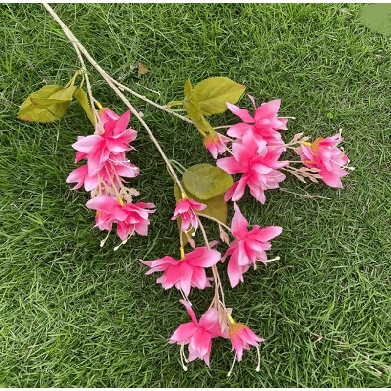 Hot Pink Artificial Rose And Hydrangea Wedding Floral Arrangement Set 11