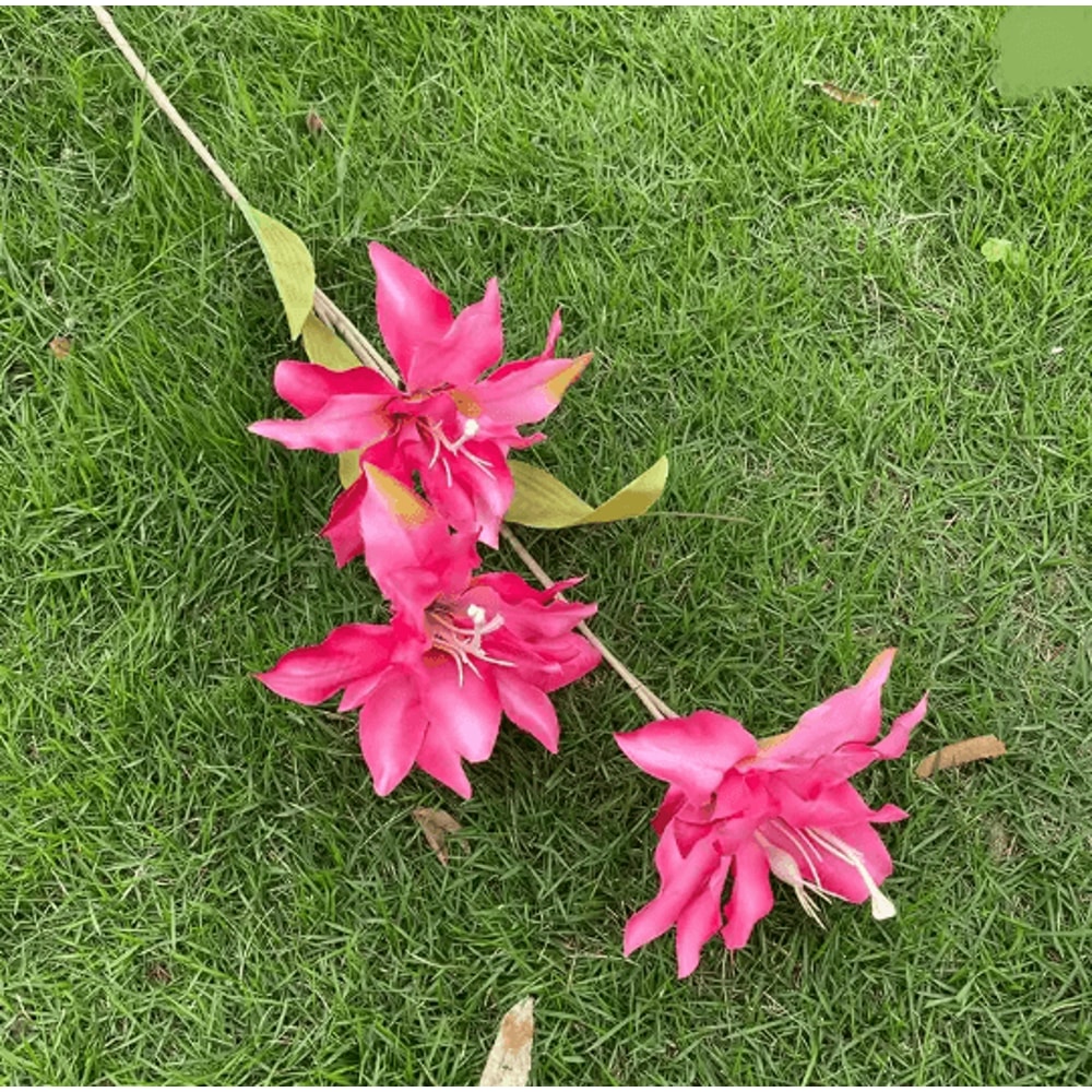 Hot Pink Artificial Rose And Hydrangea Wedding Floral Arrangement Set 3