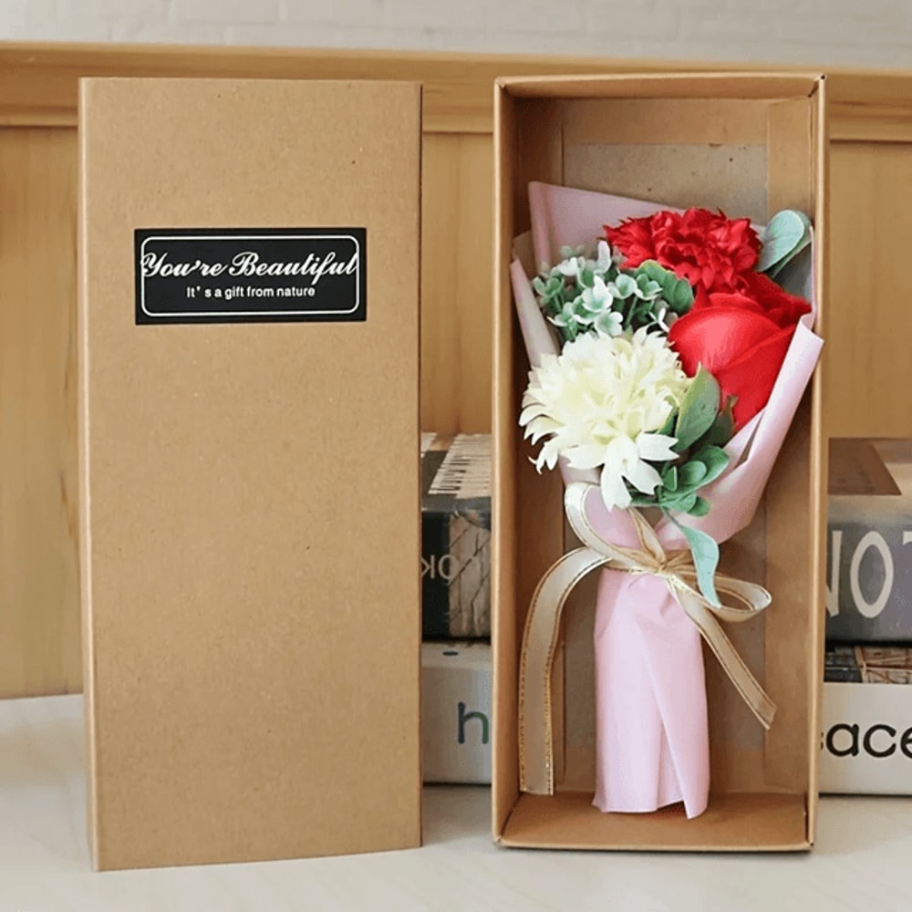Romantic Soap Flower Rose Bouquet Gift Box For Valentines Day 5