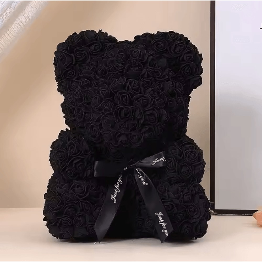 25cm Rose Teddy Bear Gift In Luxury Box Romantic Artificial Flower Bear For Her 12