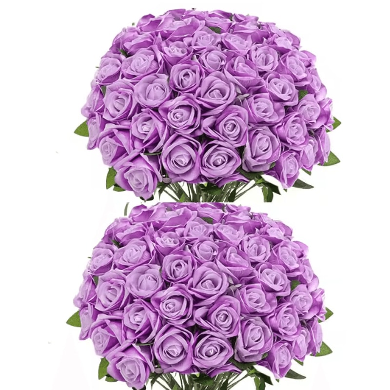 50 Piece Real Touch Artificial Roses Velvet Fake Rose Flowers For DIY Wedding Decor 13