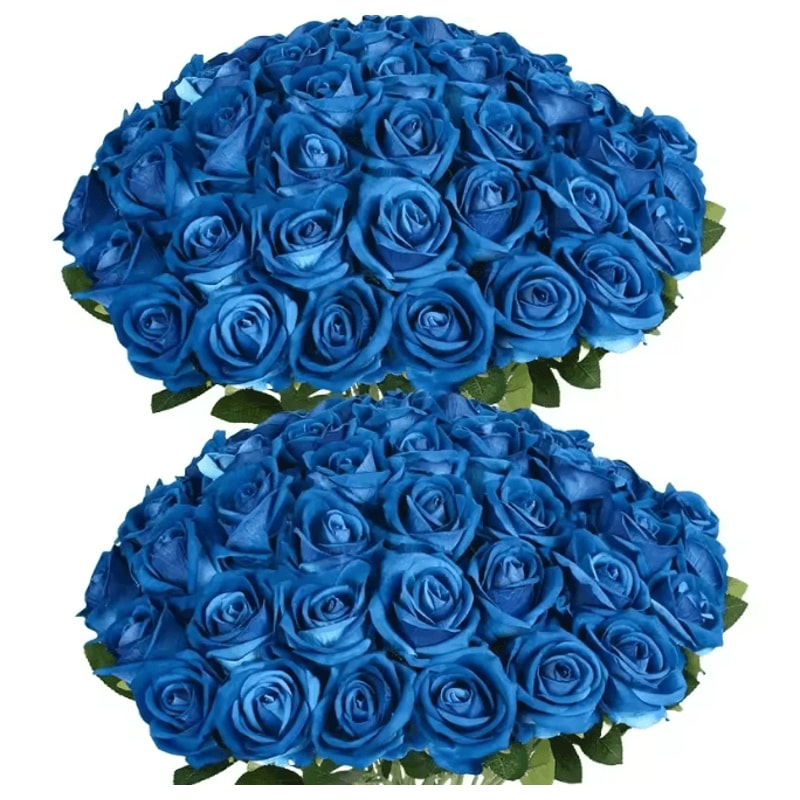 50 Piece Real Touch Artificial Roses Velvet Fake Rose Flowers For DIY Wedding Decor 8