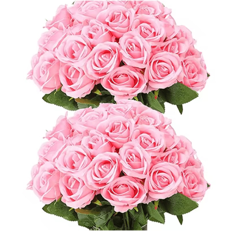 50 Piece Real Touch Artificial Roses Velvet Fake Rose Flowers For DIY Wedding Decor 21