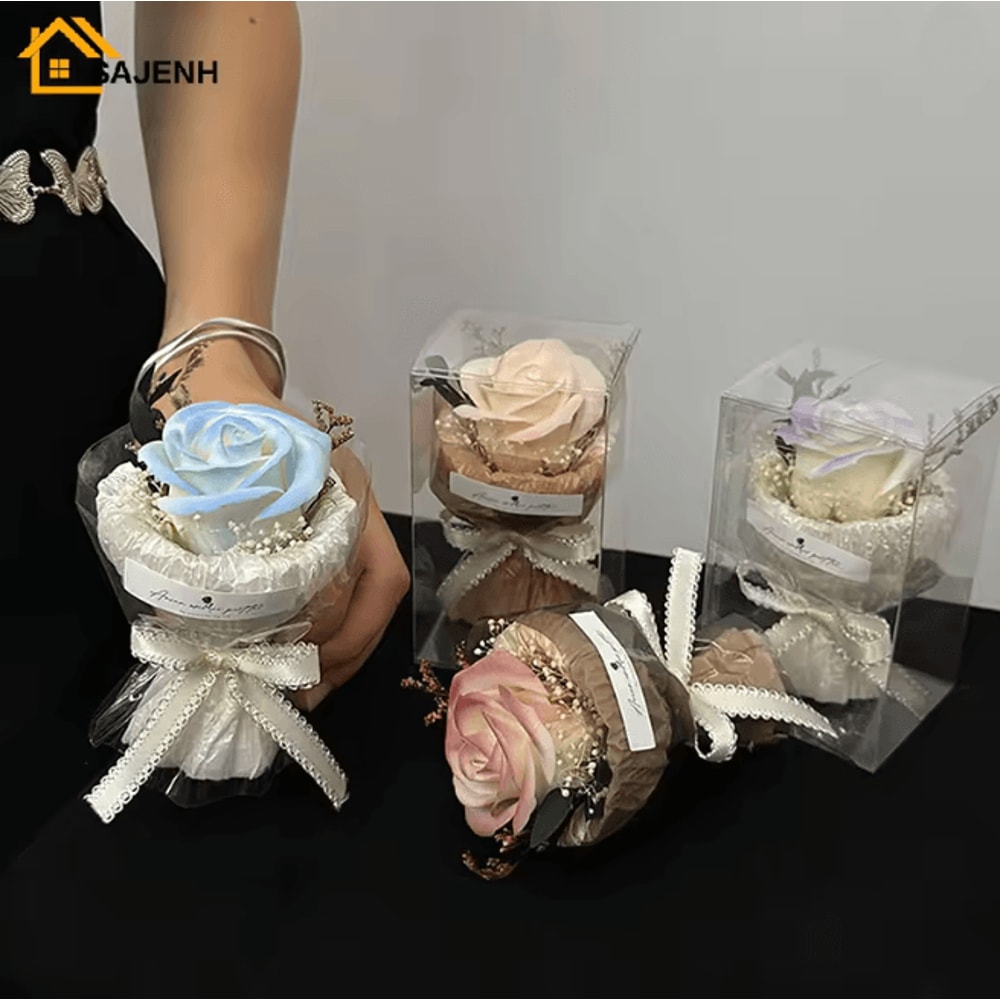 Mini Eternal Flower Bouquet Gift Box Rose And Sunflower Keepsake 0