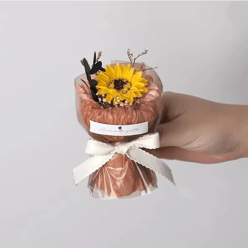 Mini Eternal Flower Bouquet Gift Box Rose And Sunflower Keepsake 9