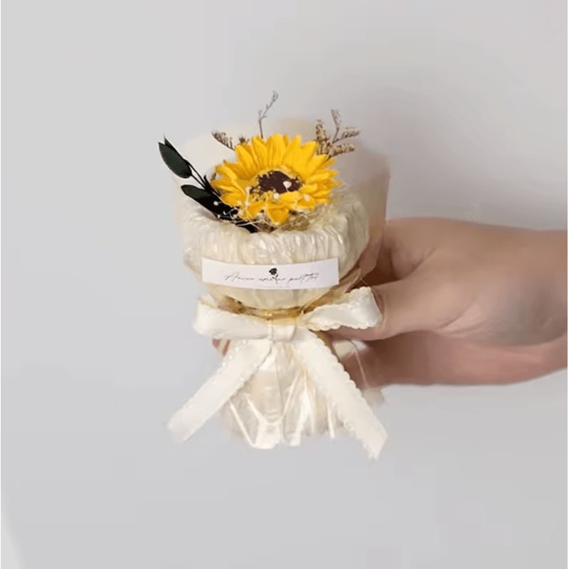 Mini Eternal Flower Bouquet Gift Box Rose And Sunflower Keepsake 11