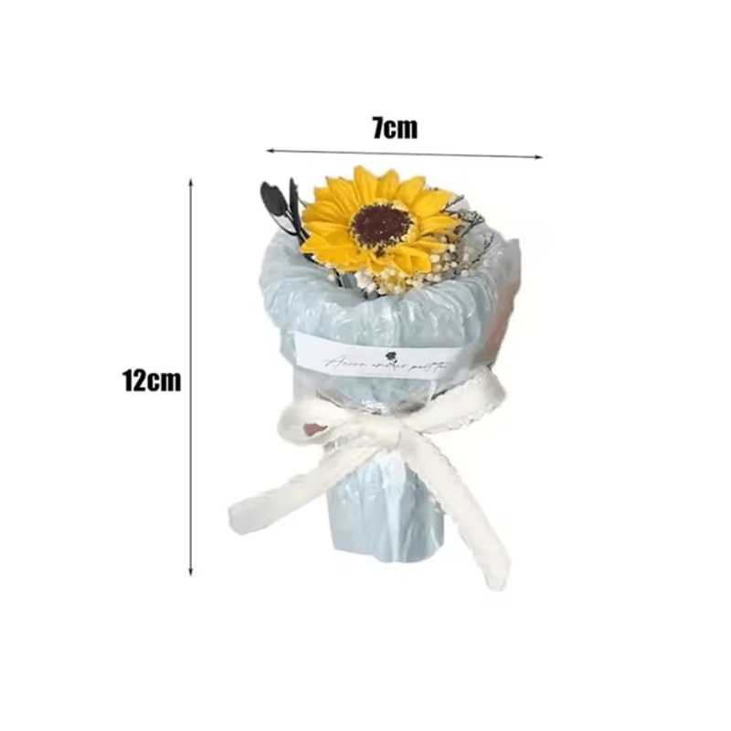Mini Eternal Flower Bouquet Gift Box Rose And Sunflower Keepsake 2