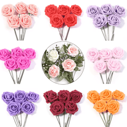 artificial foam rose flowers 7.5cm pe simulation roses for diy wedding decor