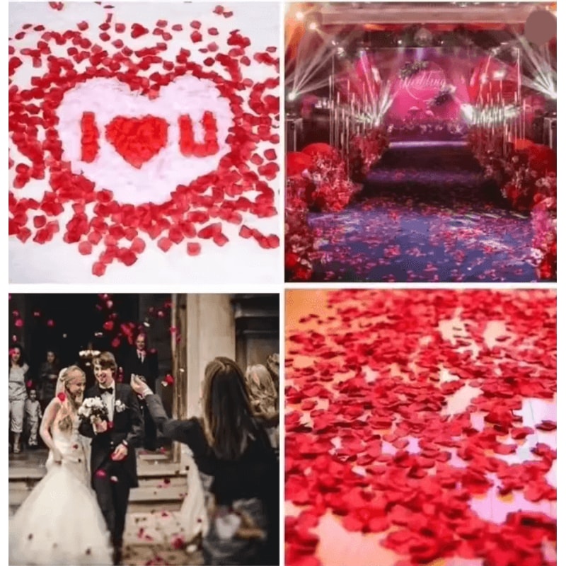 Artificial Rose Petals Red Silk Flower Petals For Romantic Wedding Decor 2