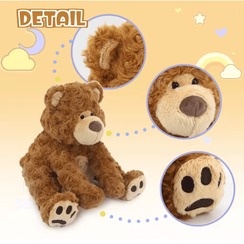 Fluffy Brown Teddy Bear Plush Doll Curly Fur Stuffed Bear Gift For Kids 2
