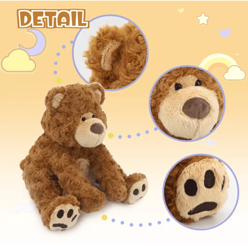 Fluffy Brown Teddy Bear Plush Doll Curly Fur Stuffed Bear Gift For Kids 2