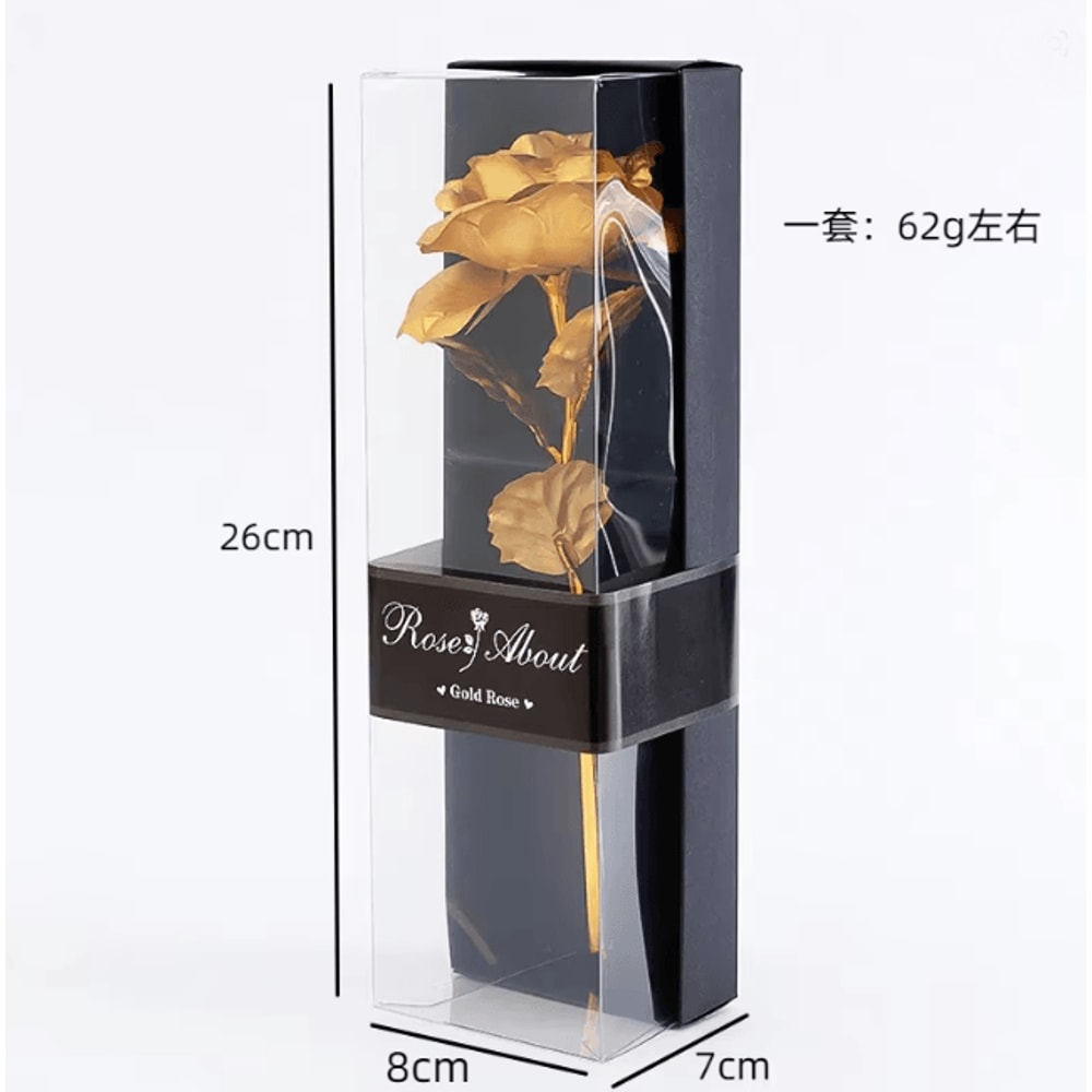 Gold Foil Plated Rose Artificial Flower Romantic Gift For Her 4