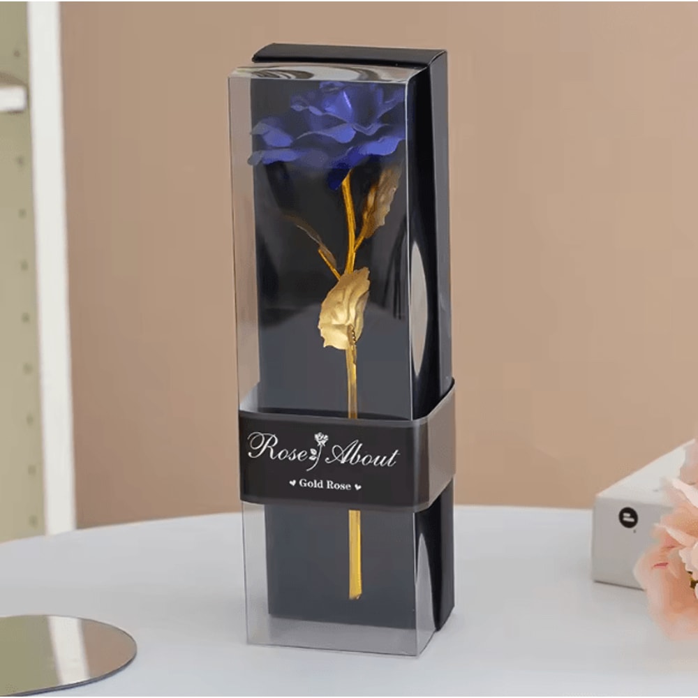 Gold Foil Plated Rose Artificial Flower Romantic Gift For Her 5