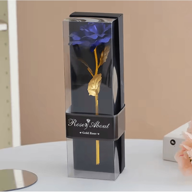 Gold Foil Plated Rose Artificial Flower Romantic Gift For Her 5