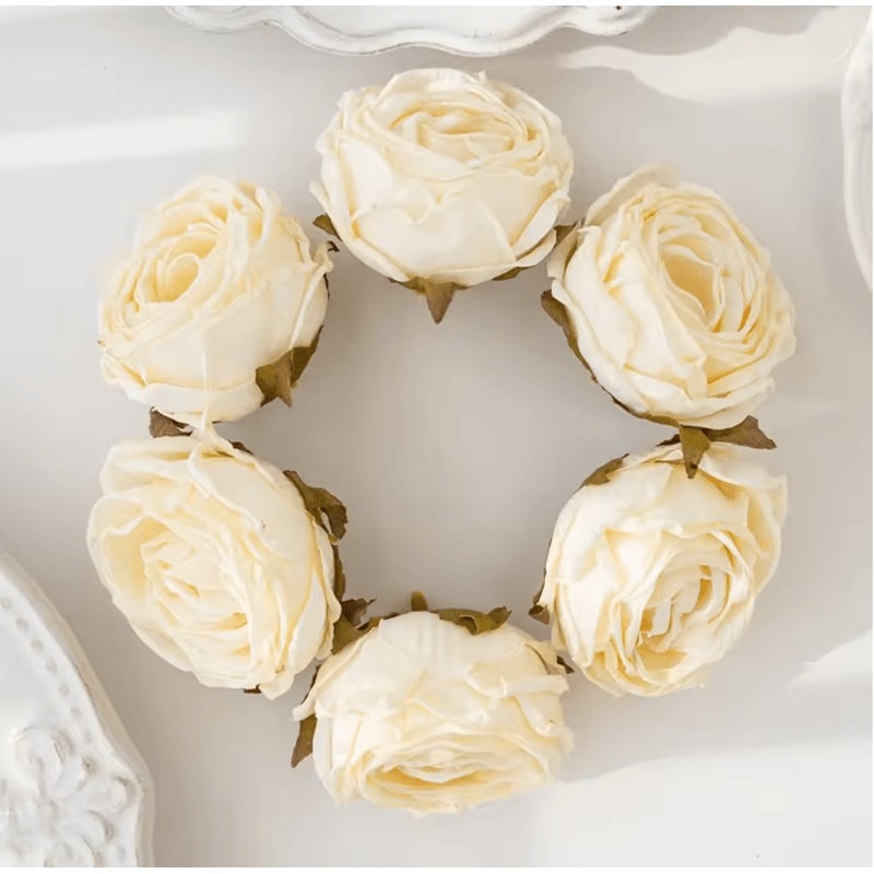 Burned Edge Artificial Rose Flower For Wedding Bridal Bouquet And DIY Decor 3